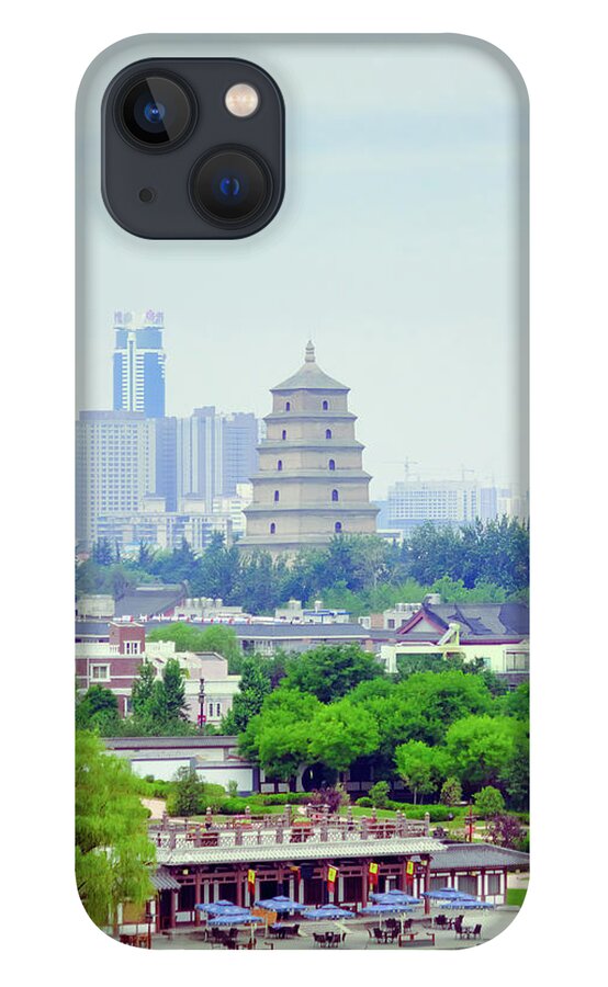 Pagoda iPhone 13 Case featuring the photograph Park And Skyline Of Xian City by Pan Hong