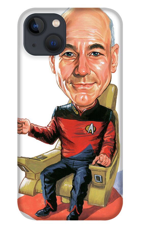 Jean-luc Picard iPhone 13 Case featuring the painting Patrick Stewart as Jean-Luc Picard by Art 
