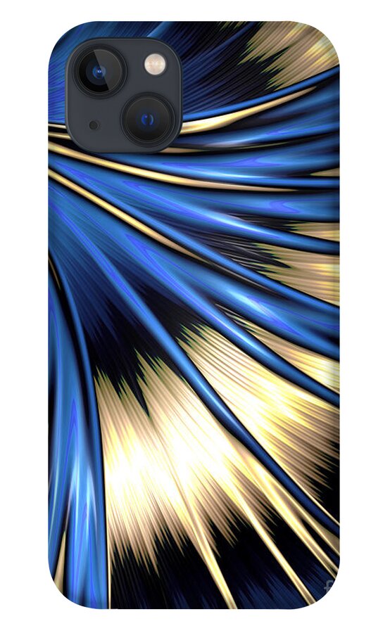 Peacock iPhone 13 Case featuring the digital art Peacock Tail Feather by Vix Edwards