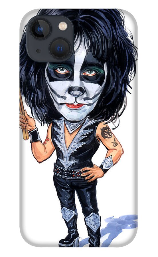 Peter Criss iPhone 13 Case featuring the painting Peter Criss by Art 