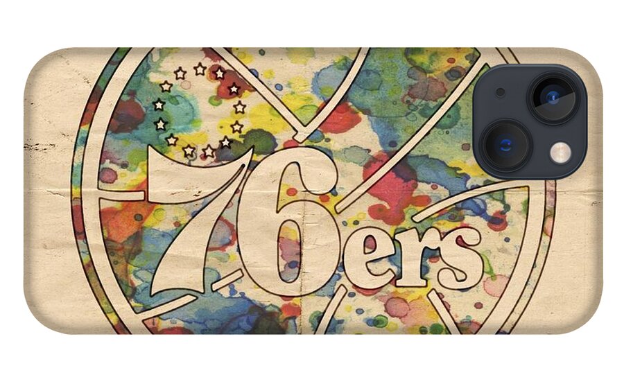 Philadelphia 76ers iPhone 13 Case featuring the painting Philadelphia 76ers Retro Poster by Florian Rodarte