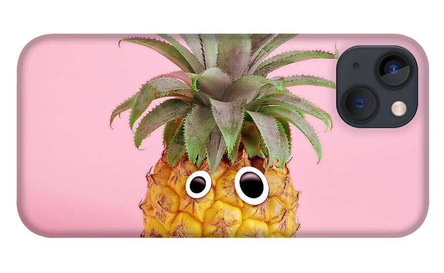 Googly Eyes iPhone 13 Case featuring the photograph Pineapple With Face Made Of Fake Lips by Juj Winn