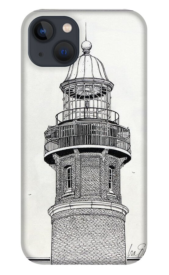 Ponce De Leon Inlet Lighthouse iPhone 13 Case featuring the drawing Ponce De Leon Inlet Lighthouse by Ira Shander