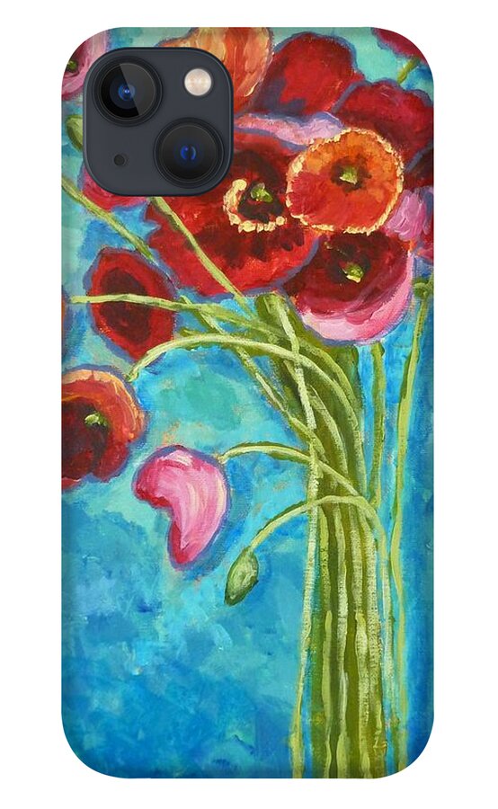 Poppies iPhone 13 Case featuring the painting Poppies by Amelie Simmons