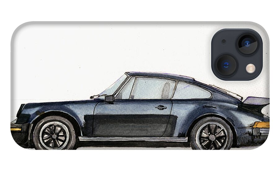 Porsche iPhone 13 Case featuring the painting Porsche 911 930 turbo by Juan Bosco