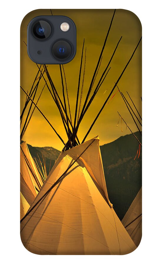 American Indian iPhone 13 Case featuring the photograph Powwow Camp at Sunrise by Kae Cheatham