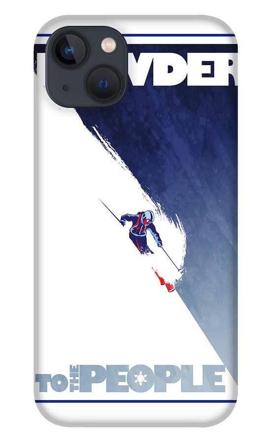 Ski iPhone 13 Case featuring the painting Powder to the People by Sassan Filsoof