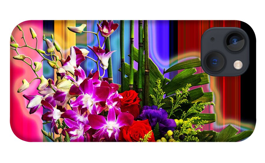 Abstract Extractions iPhone 13 Case featuring the photograph Purple Lady Flowers by Chuck Staley