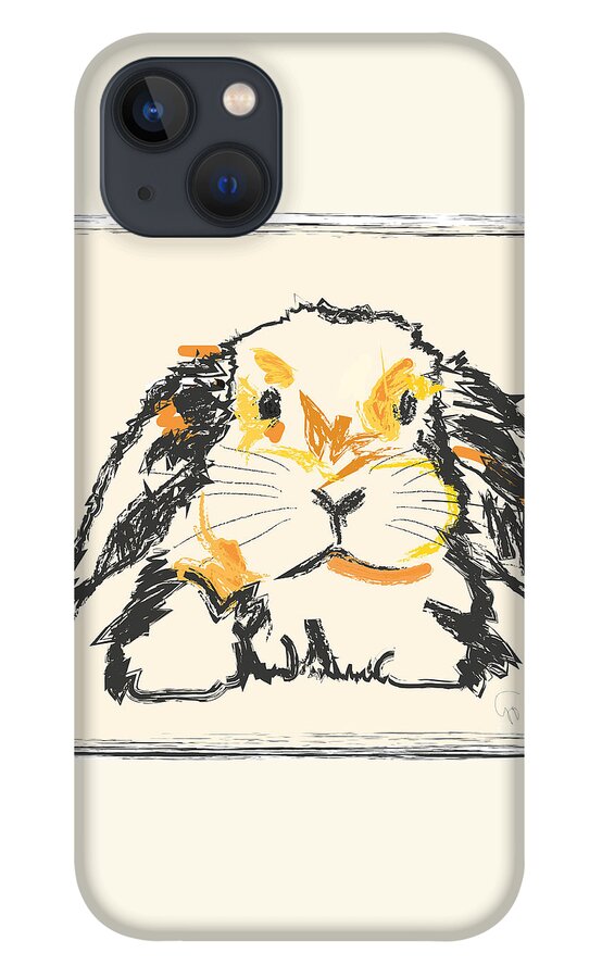 Pet iPhone 13 Case featuring the painting Rabbit Jon by Go Van Kampen