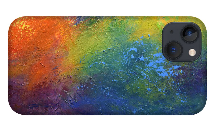Sky iPhone 13 Case featuring the painting Rainbow Blue by Linda Bailey