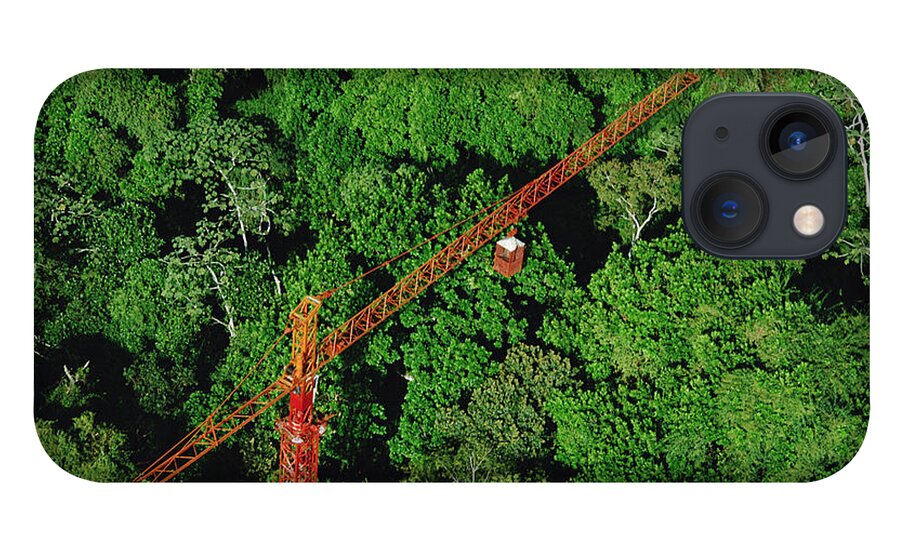 Feb0514 iPhone 13 Case featuring the photograph Rainforest Canopy Research Crane Stri by Mark Moffett