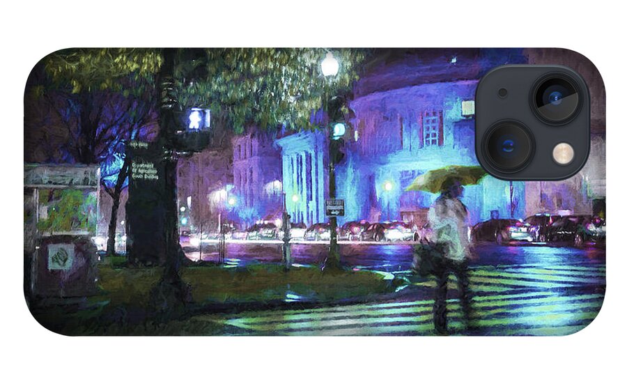Rain iPhone 13 Case featuring the photograph Rainy Night Blues by Terry Rowe