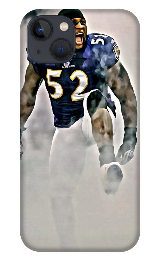 Football iPhone 13 Case featuring the painting Ray Lewis by Florian Rodarte