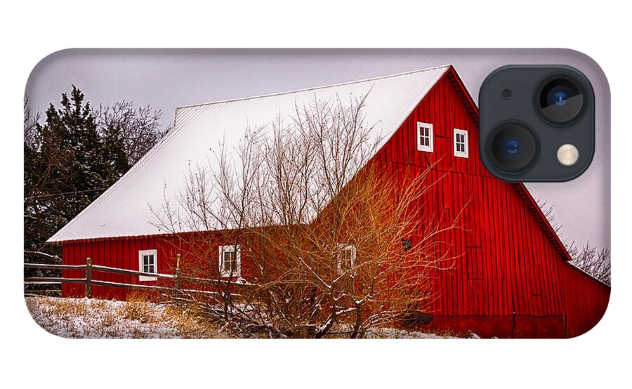 2013 iPhone 13 Case featuring the photograph Red Barn II by Jay Stockhaus