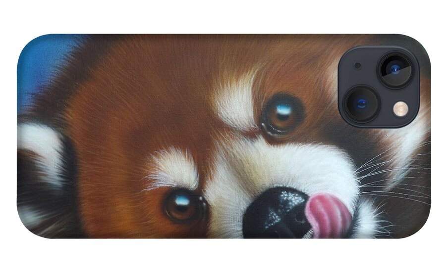 Red Panda iPhone 13 Case featuring the painting Red Panda by Darren Robinson