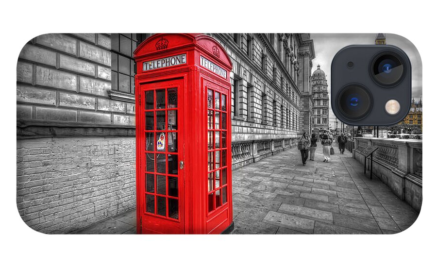 Yhun Suarez iPhone 13 Case featuring the photograph Red Phone Box And Big Ben by Yhun Suarez
