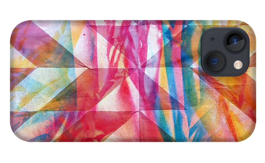 Abstract iPhone 13 Case featuring the painting Rhythm and Flow by Lynn Hansen