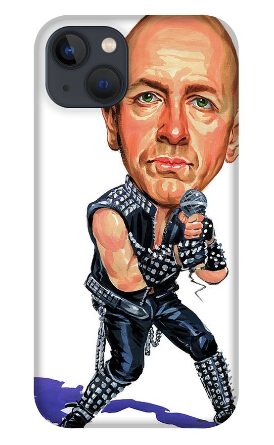 Rob Halford iPhone 13 Case featuring the painting Rob Halford by Art 