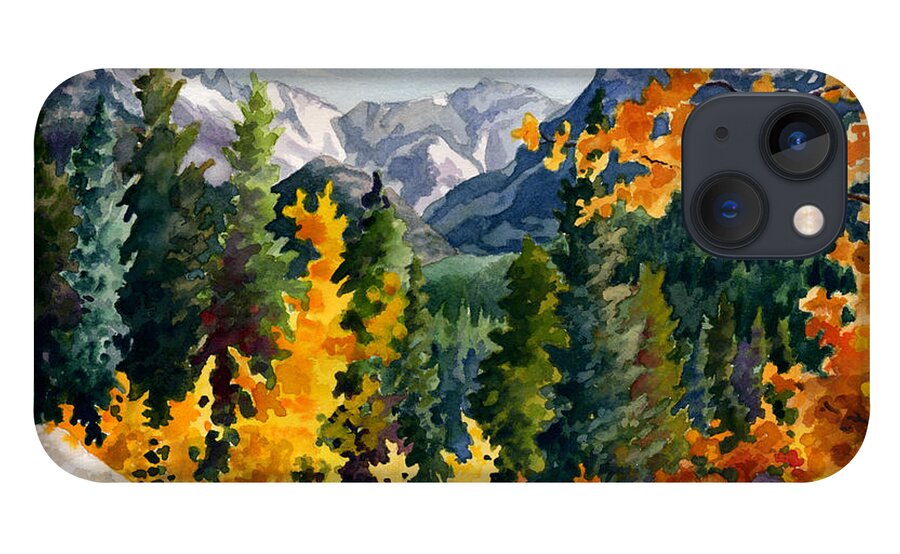Autumn Trees Painting iPhone 13 Case featuring the painting Rocky Mountain National Park by Anne Gifford