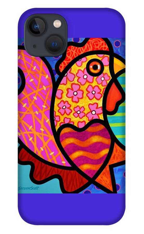 Chicken iPhone 13 Case featuring the painting Rooster Dance by Steven Scott