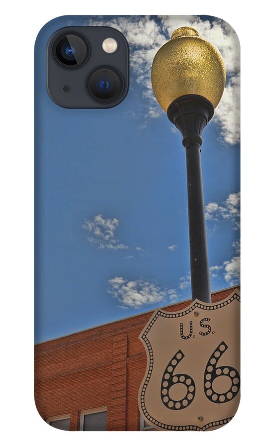 Winslow Arizona iPhone 13 Case featuring the photograph Route 66 Light Post by Jeanne May