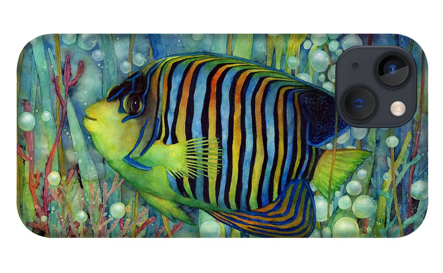 Fish iPhone 13 Case featuring the painting Royal Angelfish by Hailey E Herrera