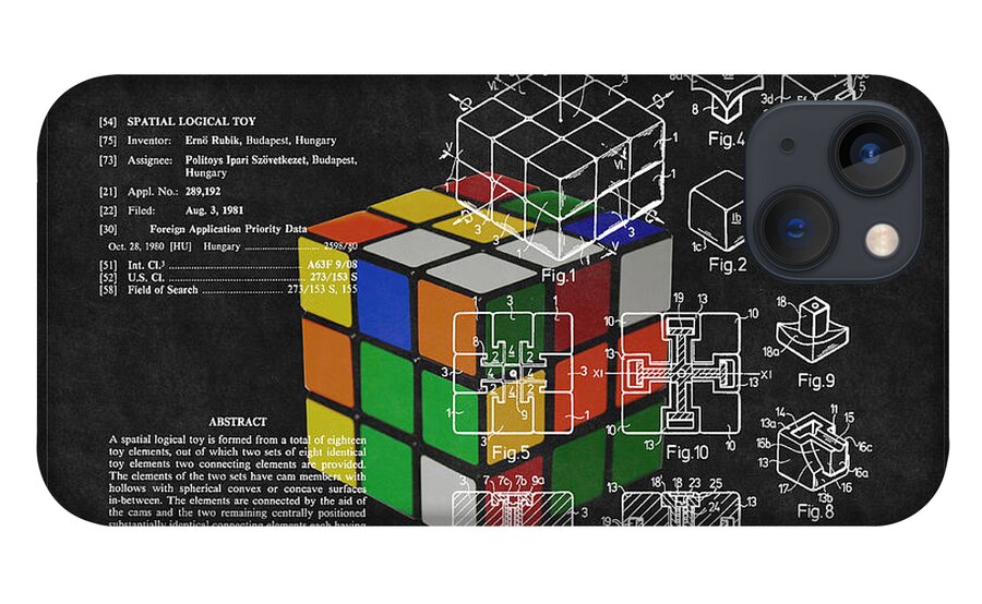 Rubik iPhone 13 Case featuring the photograph Rubik's Cube Patent 3 by Andrew Fare