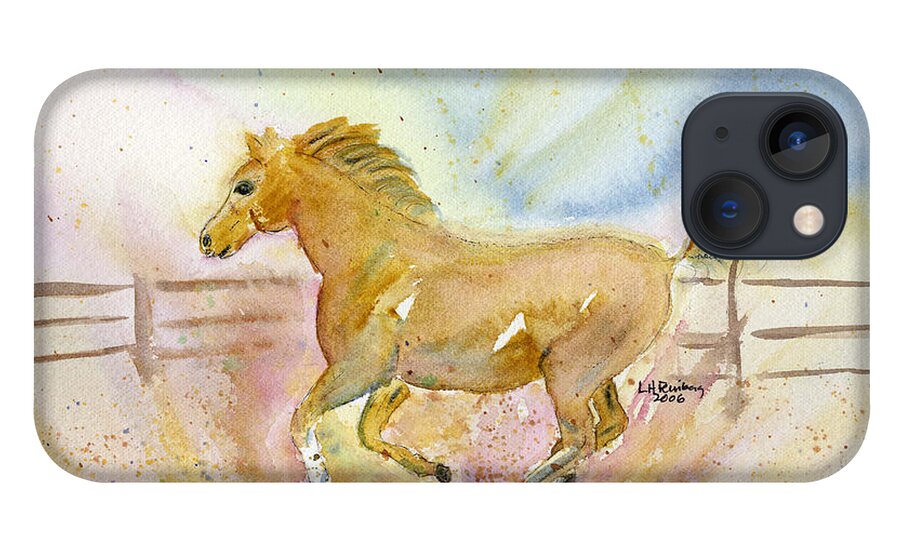 Horse iPhone 13 Case featuring the painting Running Horse by Linda Feinberg