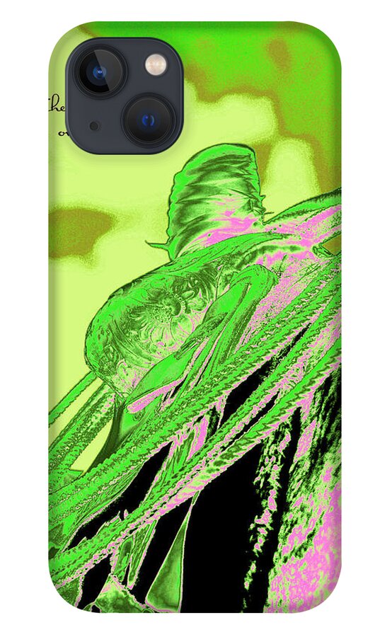 Western iPhone 13 Case featuring the photograph Saddle Electric Pink by Amanda Smith