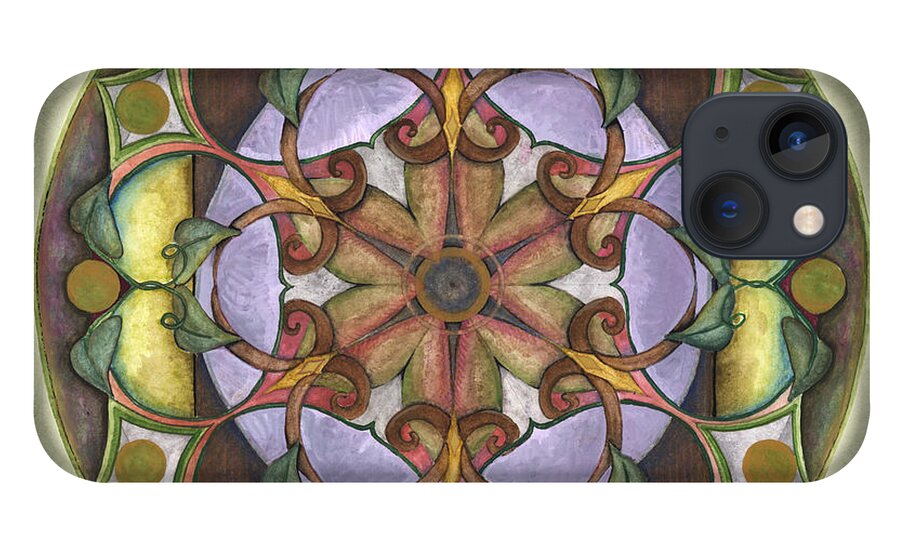 Mandala Art iPhone 13 Case featuring the painting Sanctuary Mandala by Jo Thomas Blaine