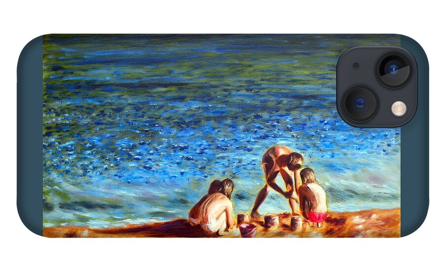 Seascape iPhone 13 Case featuring the painting Seascape series 3 by Uma Krishnamoorthy