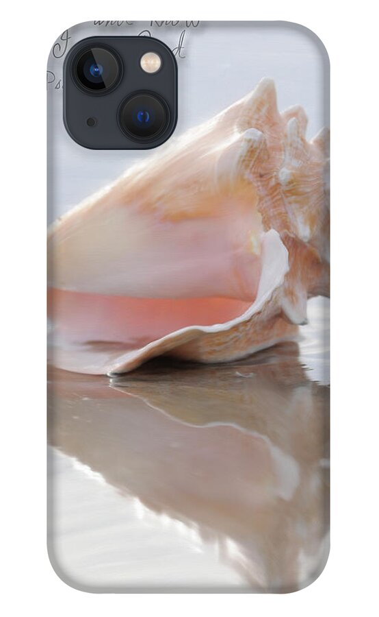 Seashell Art iPhone 13 Case featuring the digital art Seashell Be Still by Constance Woods