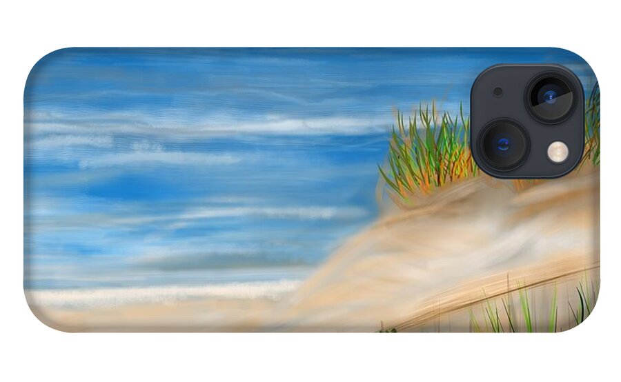 Sandunes iPhone 13 Case featuring the painting Seaside Dunes by Christine Fournier