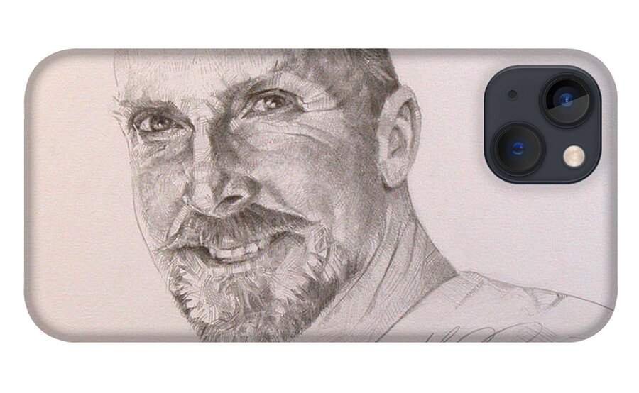 Pencil iPhone 13 Case featuring the drawing Self Portrait in pencil by T S Carson