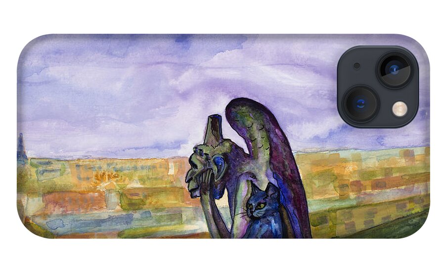 Gargoyle iPhone 13 Case featuring the painting Sentinels by Dale Bernard