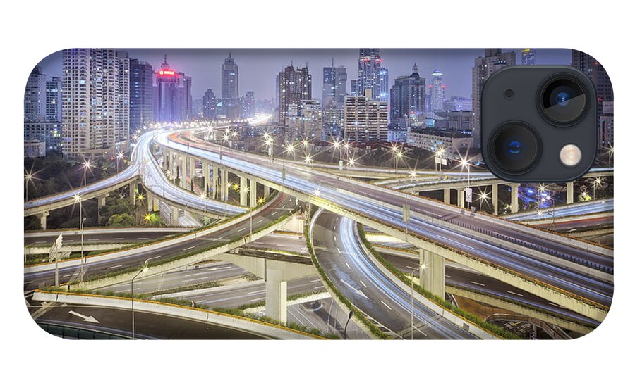 Outdoors iPhone 13 Case featuring the photograph Shanghai Highway - Huge Motorway by Steffen Schnur