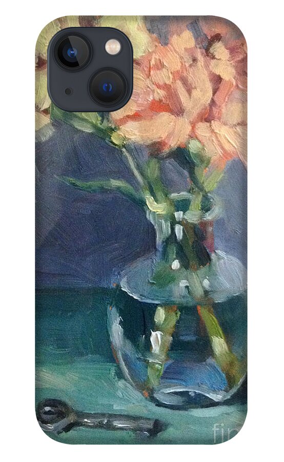 Glass Vase iPhone 13 Case featuring the painting SOLD - Skinny Dipping by Nancy Parsons