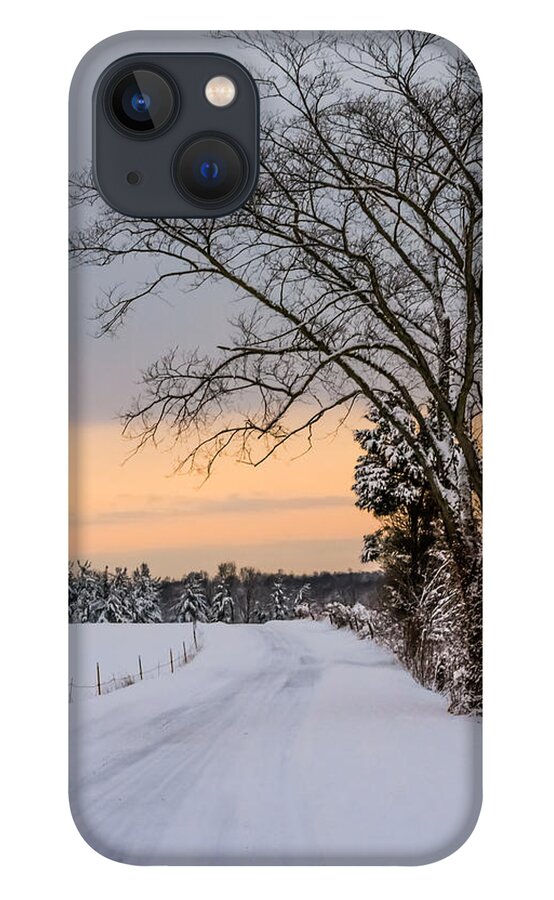 Snow iPhone 13 Case featuring the photograph Snowy Country Road by Holden The Moment