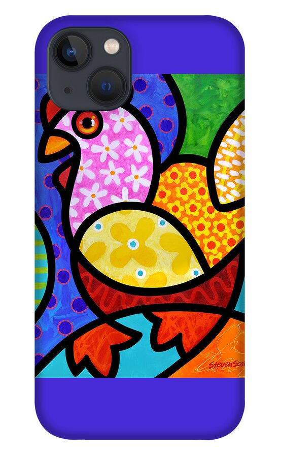 Chicken iPhone 13 Case featuring the painting Spring Chicken by Steven Scott