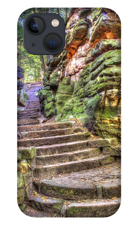 Ledges iPhone 13 Case featuring the photograph Stairway to Heaven at Ritchie Ledges by Carolyn Hall