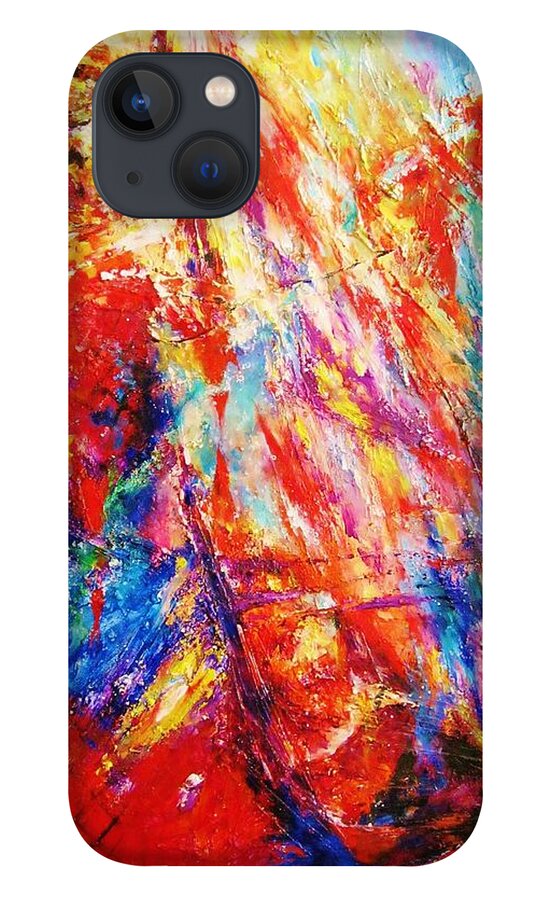 Energy Art iPhone 13 Case featuring the painting STAIRWAY TO HEAVEN. Collection 5D by Helen Kagan