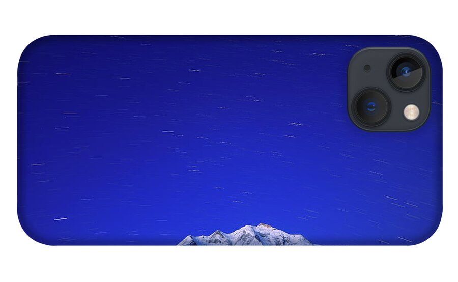 Tranquility iPhone 13 Case featuring the photograph Star Trail by Nadeem Khawar