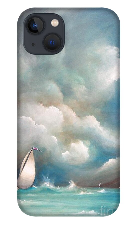 Acrylics iPhone 13 Case featuring the painting Stormy Sunday by Artificium -