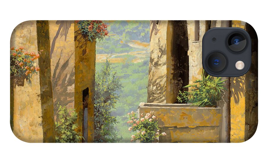 Landscape iPhone 13 Case featuring the painting stradina a St Paul de Vence by Guido Borelli