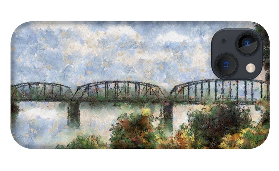 Strang iPhone 13 Case featuring the painting Strang Bridge by Jeffrey Kolker