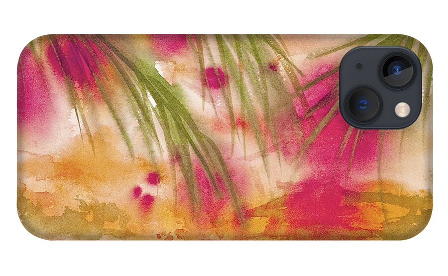 Abstract iPhone 13 Case featuring the painting Strawberry Moon by Darice Machel McGuire