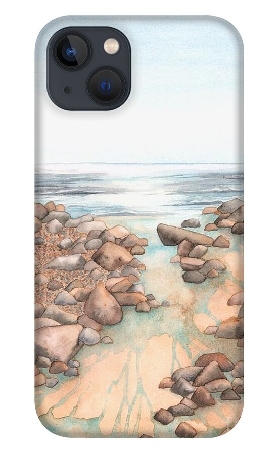 Landscape iPhone 13 Case featuring the painting Streaming Tide by Hilda Wagner
