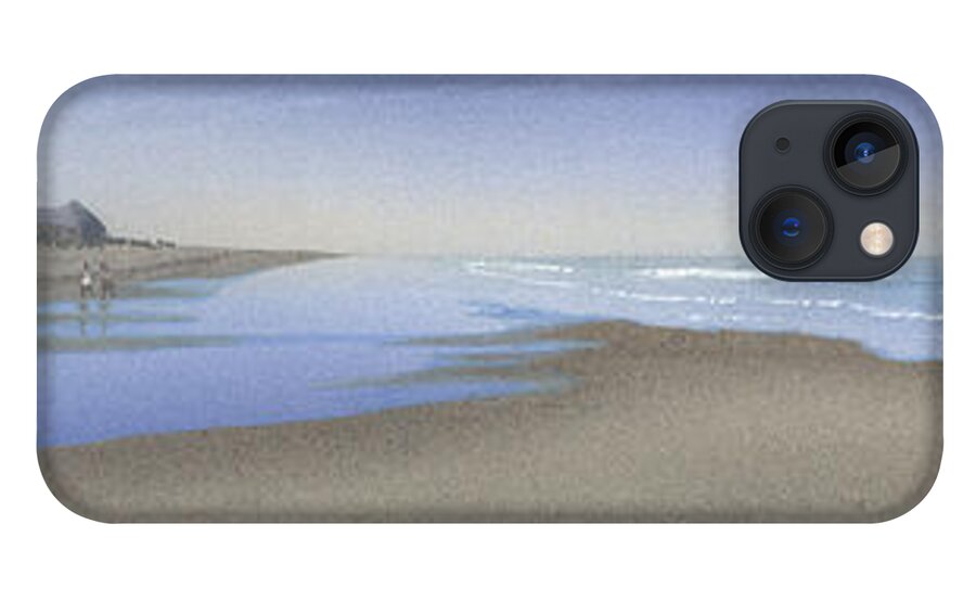 Shore iPhone 13 Case featuring the painting Stroll on the Beach by Peter Rashford