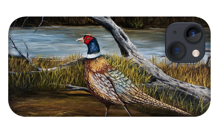Bird iPhone 13 Case featuring the painting Strutting Pheasant by Darice Machel McGuire