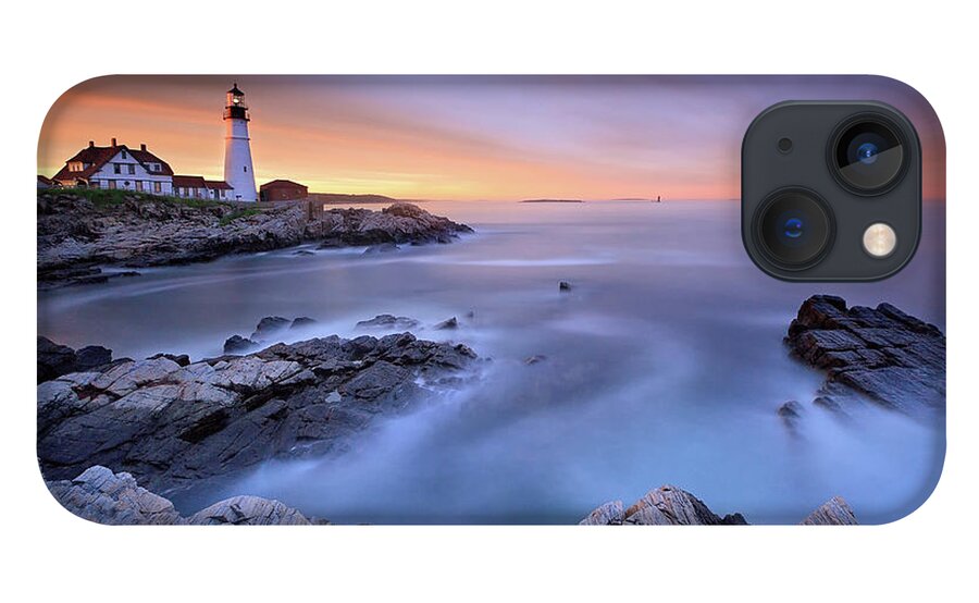 Tranquility iPhone 13 Case featuring the photograph Summer Sunset At The Portland Head Light by Katherine Gendreau Photography